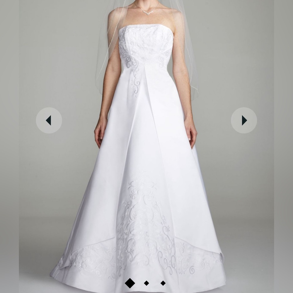 a-line split front wedding dress with beading David Bridals